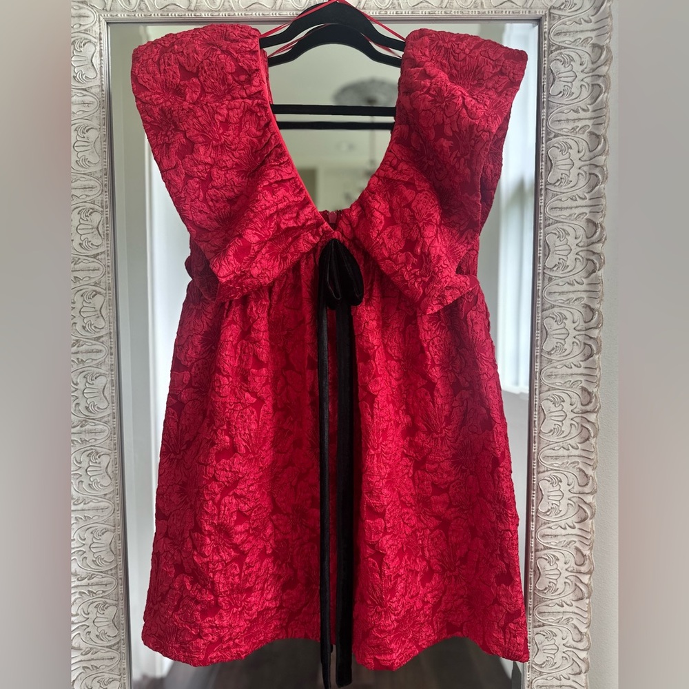 Sugarlips Arielle Jacquard Mini Babydoll Dress